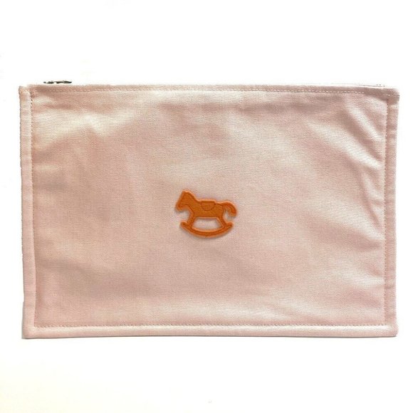 Hermes Handbags - HERMES accessory case Adada Dot GM flat Pouch cotton pink